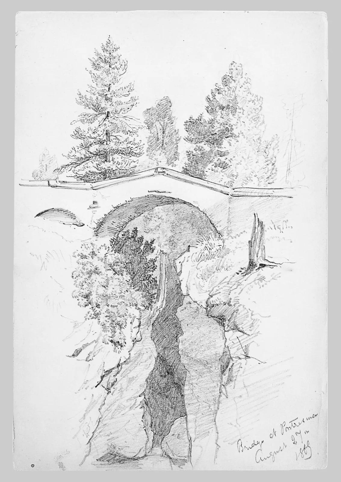 Bridge at Pontresina (from Switzerland Sketchbook)