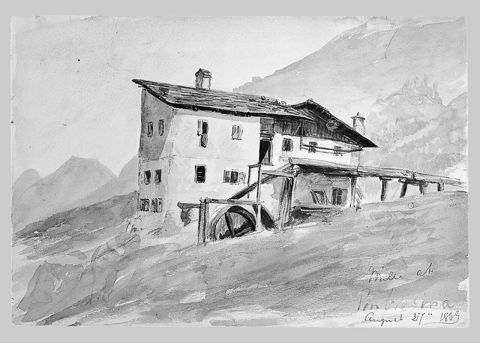 Mill at Pontresina (from Switzerland Sketchbook)