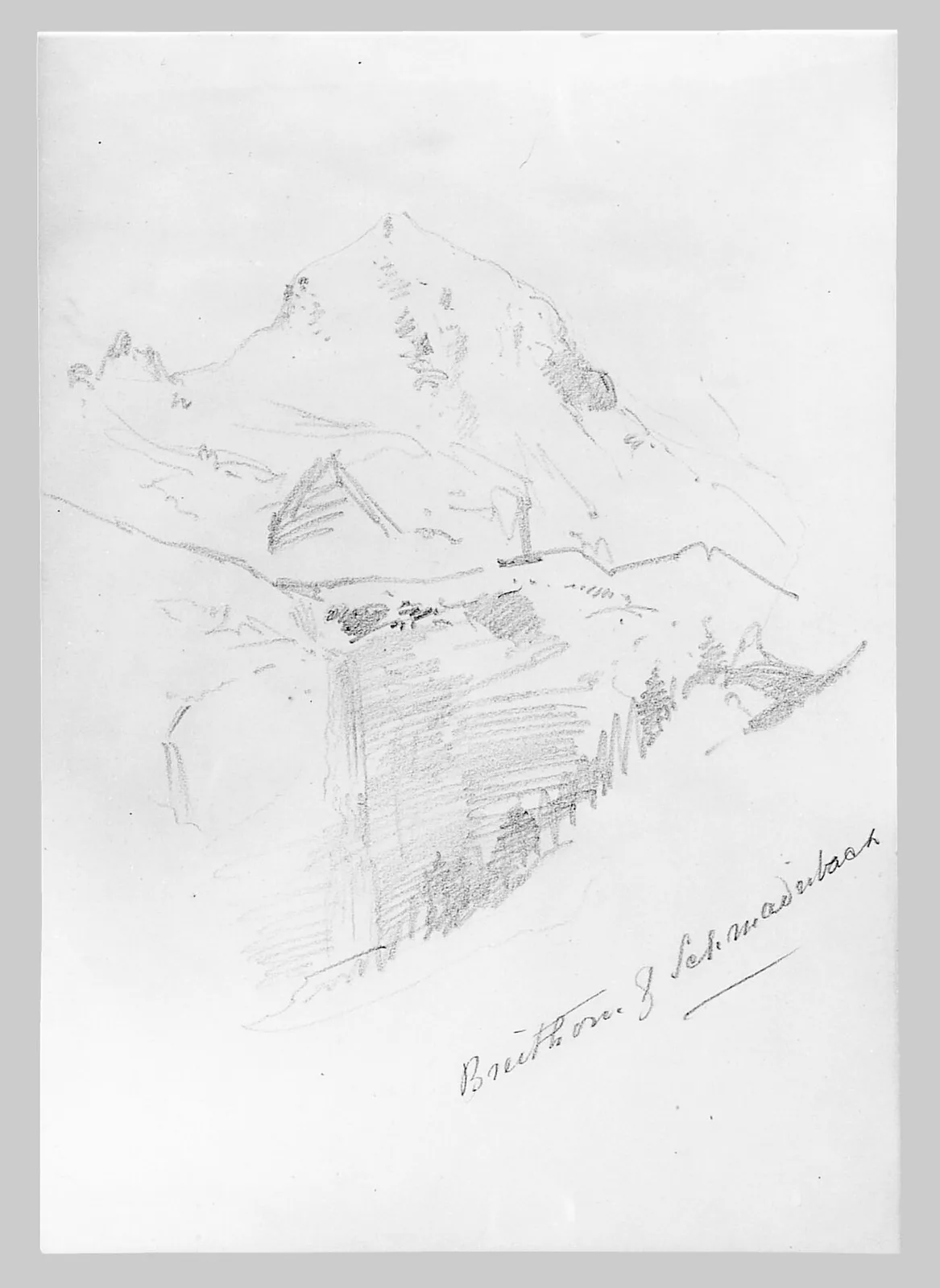 Breithorn and Schmadribach Falls (from Switzerland Sketchbook) (No. 1)