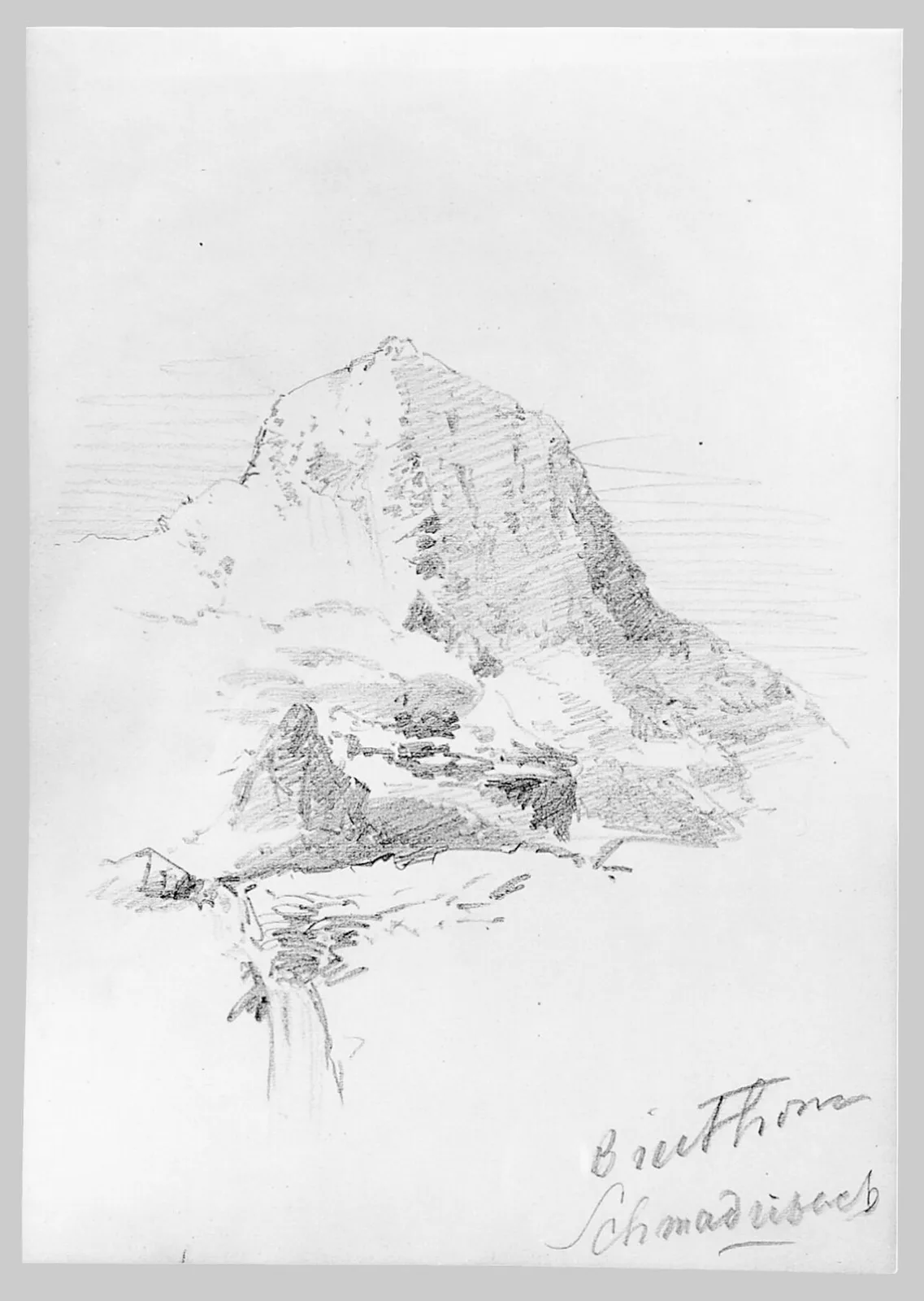 Breithorn and Schmadribach Falls (from Switzerland Sketchbook) (No. 2)