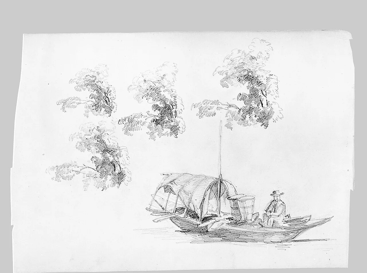 Man in a Boat, Foliage (from Switzerland Sketchbook)
