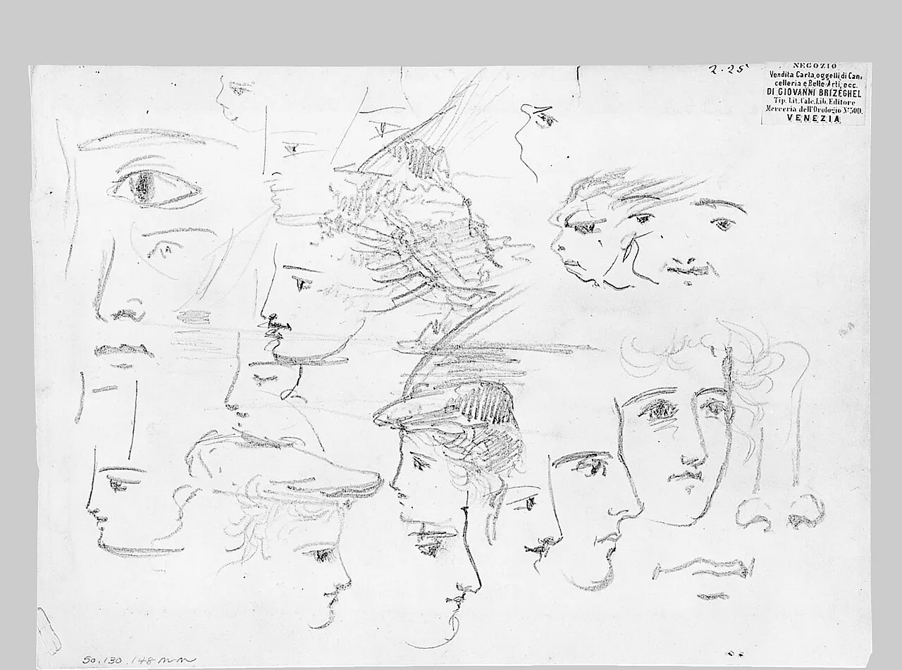 Heads (Inside Back Cover of Switzerland Sketchbook)