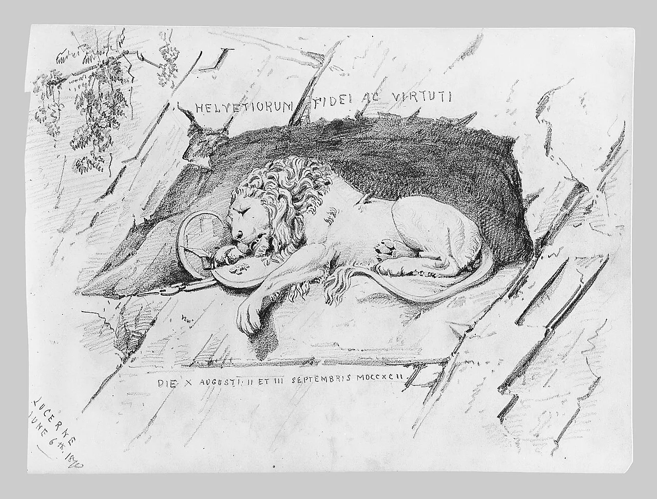Lion Monument, Lucerne (from Switzerland Sketchbook)