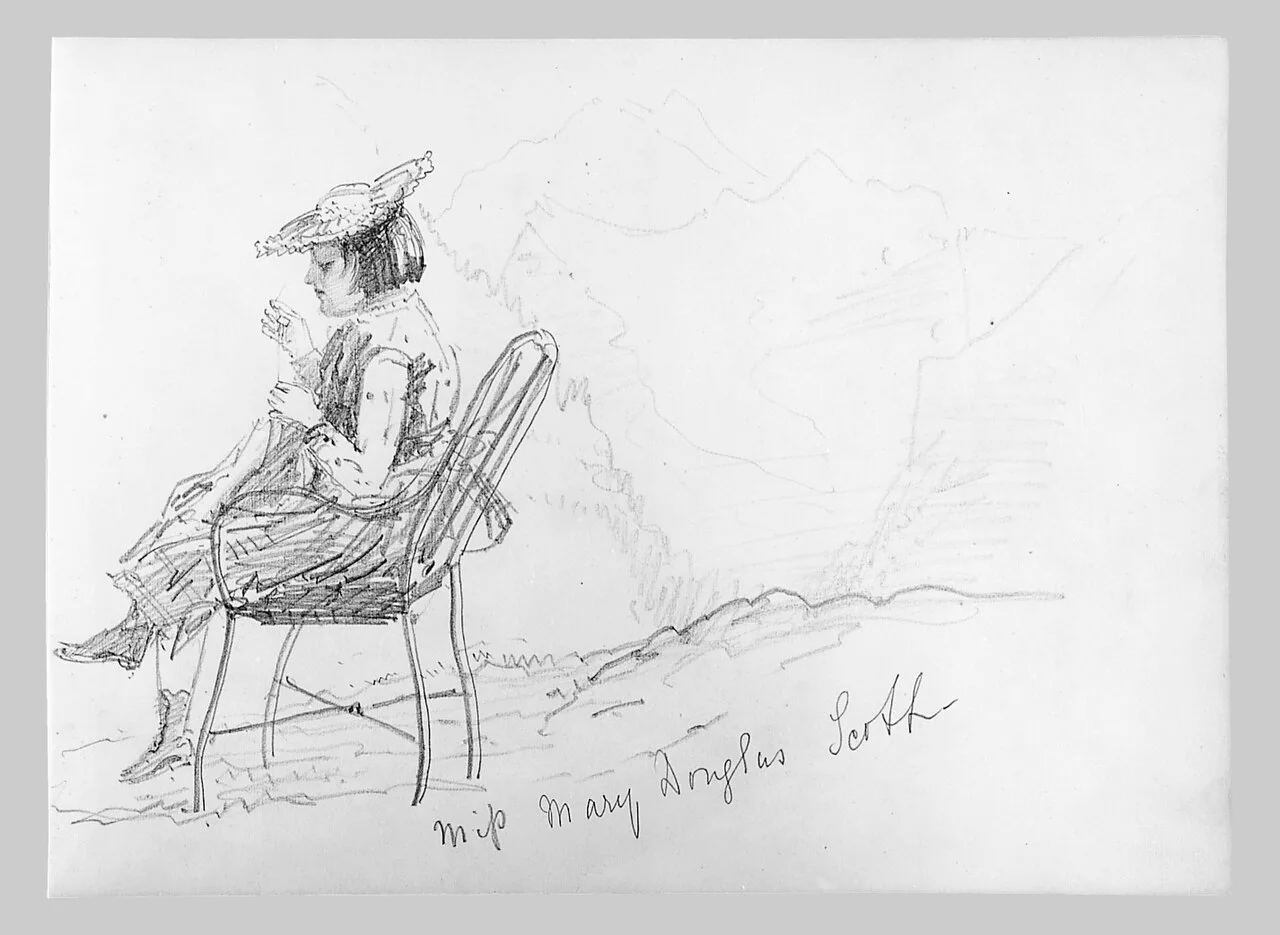 Miss Mary Douglas Scott Sewing (from Switzerland Sketchbook)