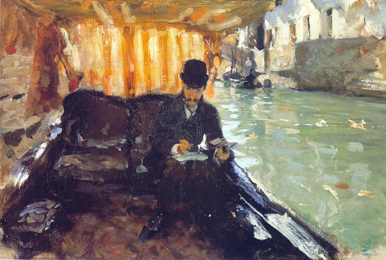 Ramón Subercaseaux in a Gondola
