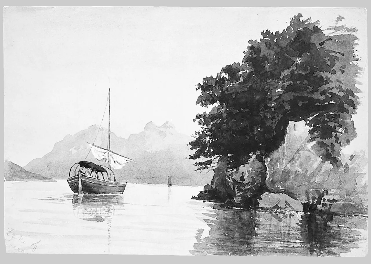 Boat on Lake Lecco (from Switzerland Sketchbook)