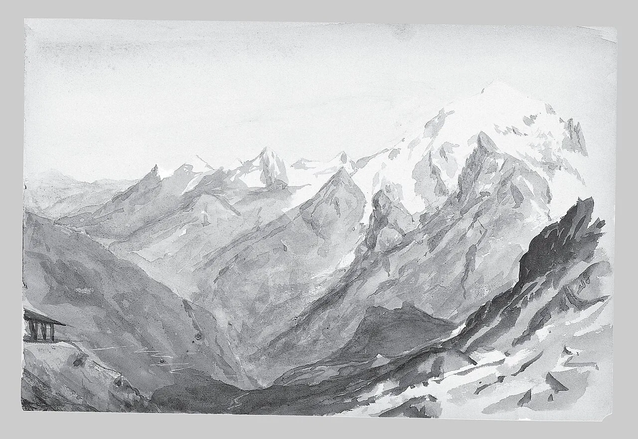 Ortler Spitz from Summit of Stelvio Pass (from Switzerland Sketchbook) (No. 2)