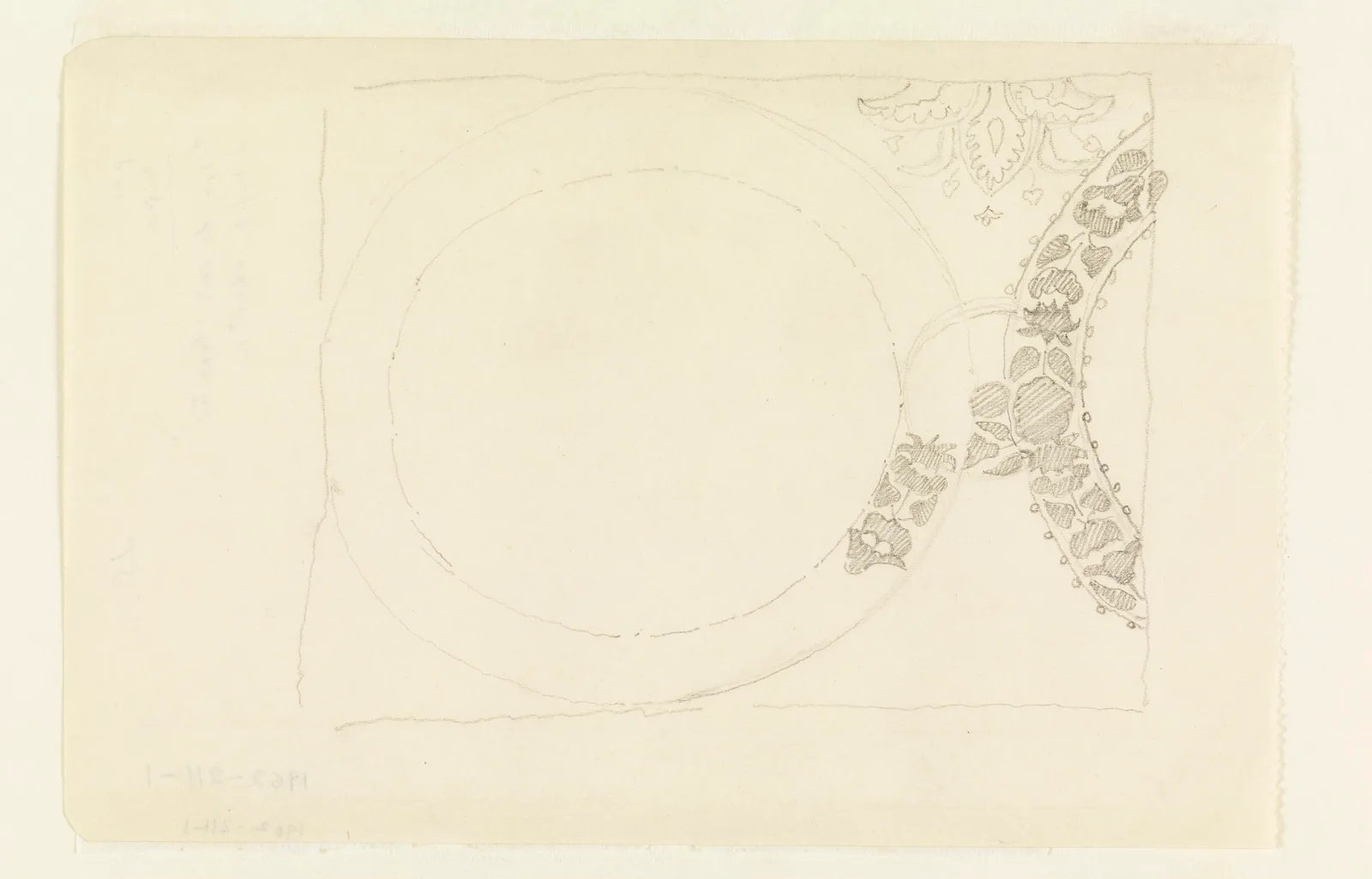 Unfinished study for an ornamental detail in the mural at the Boston Public Library