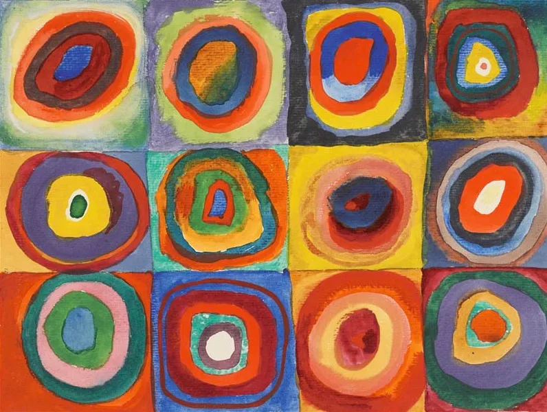 Color Study. Squares with Concentric Circles