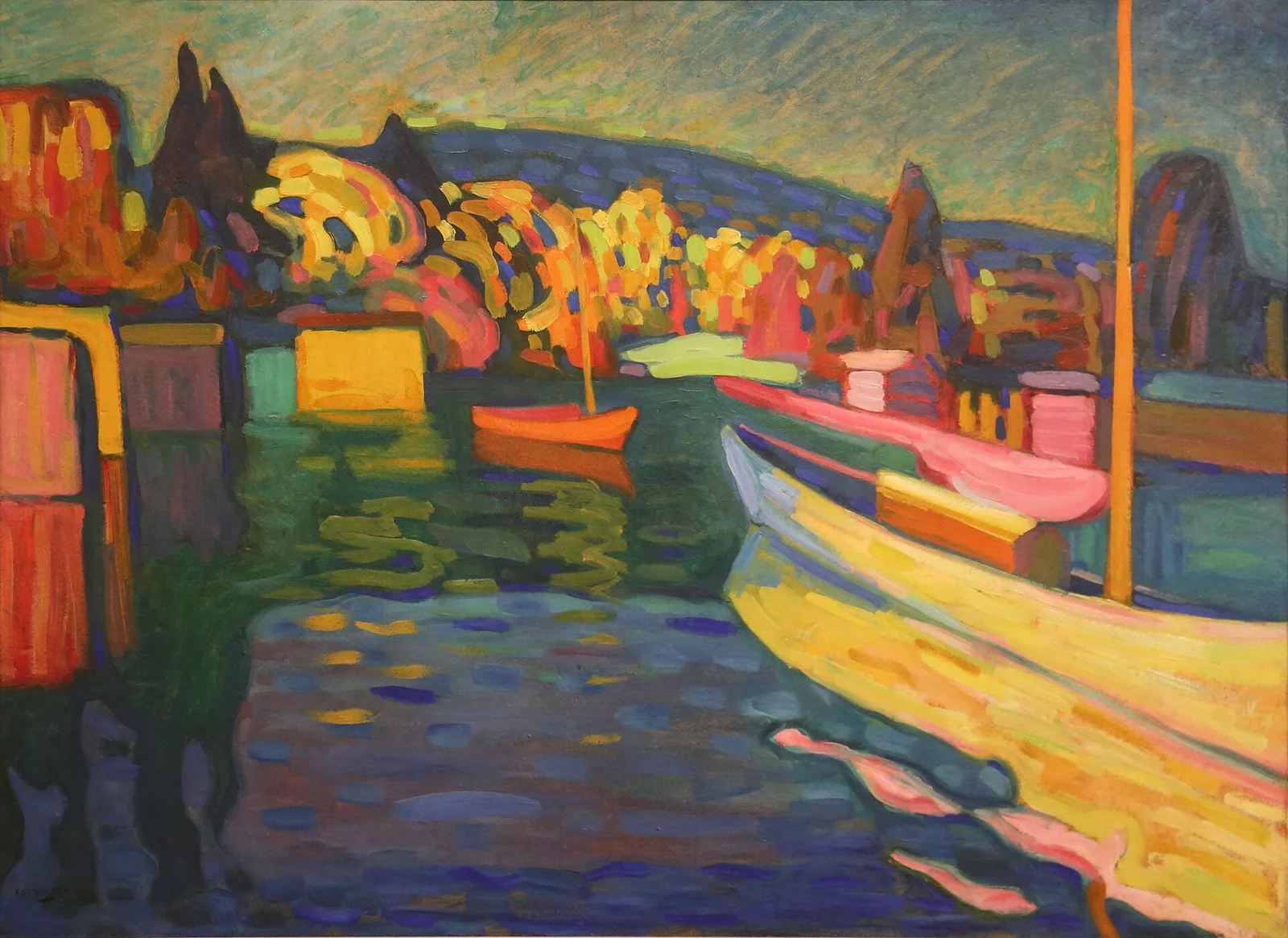 Autumn Landscape with Boats