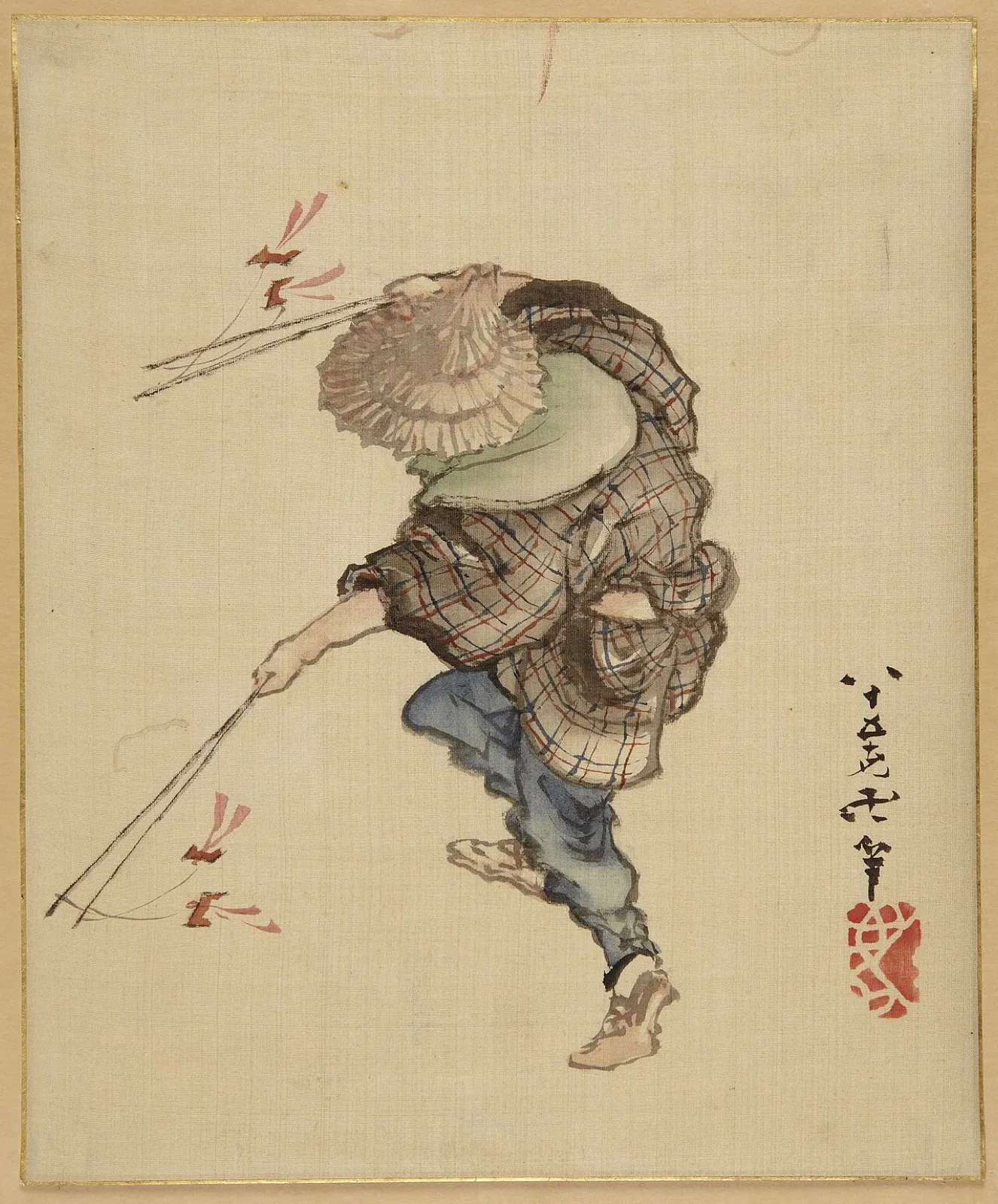 Prancing Figure with Paper Birds