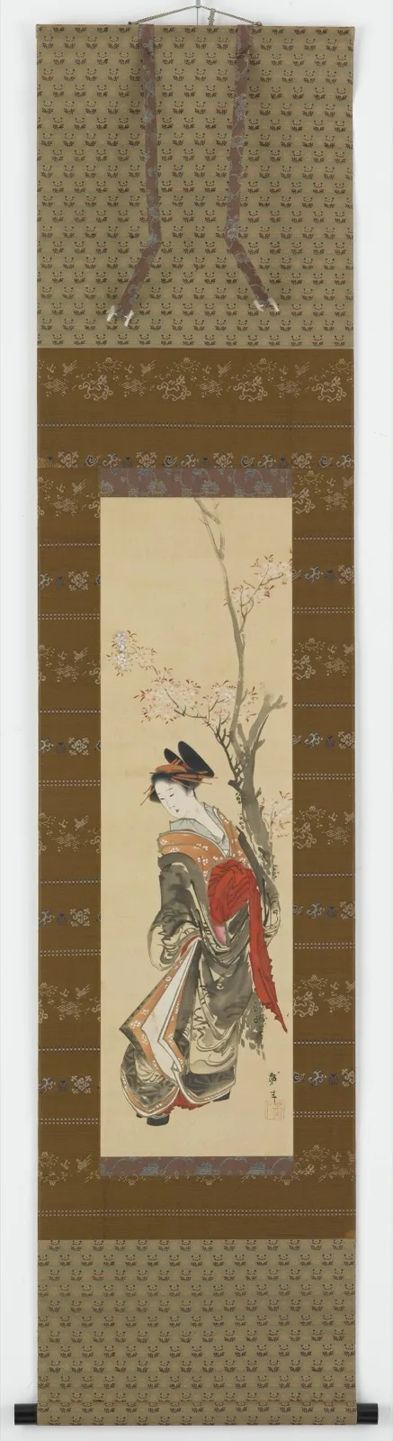 A courtesan under a cherry tree