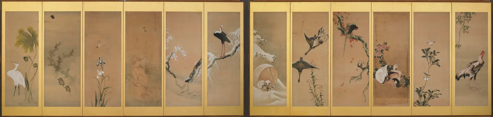 Birds, Animals, and Plants Representing the Twelve Months