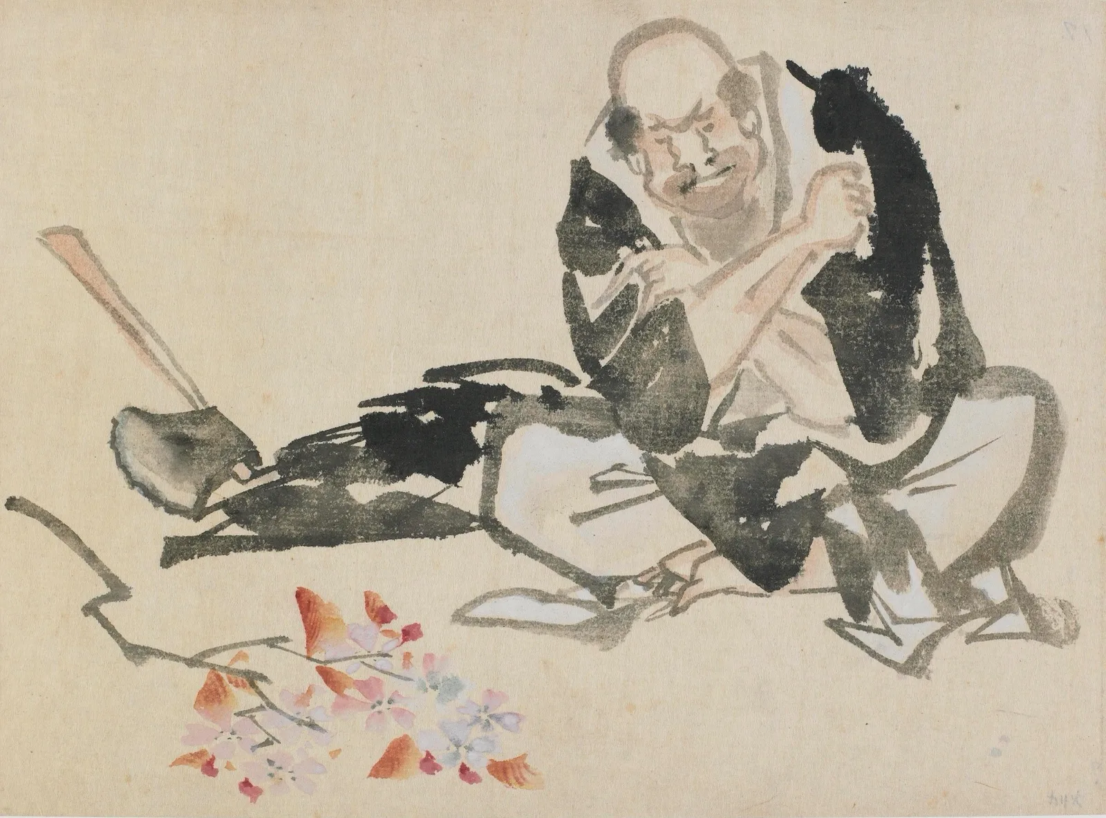 Buddhist allegory of a priest burning cherry branches (No. 2)