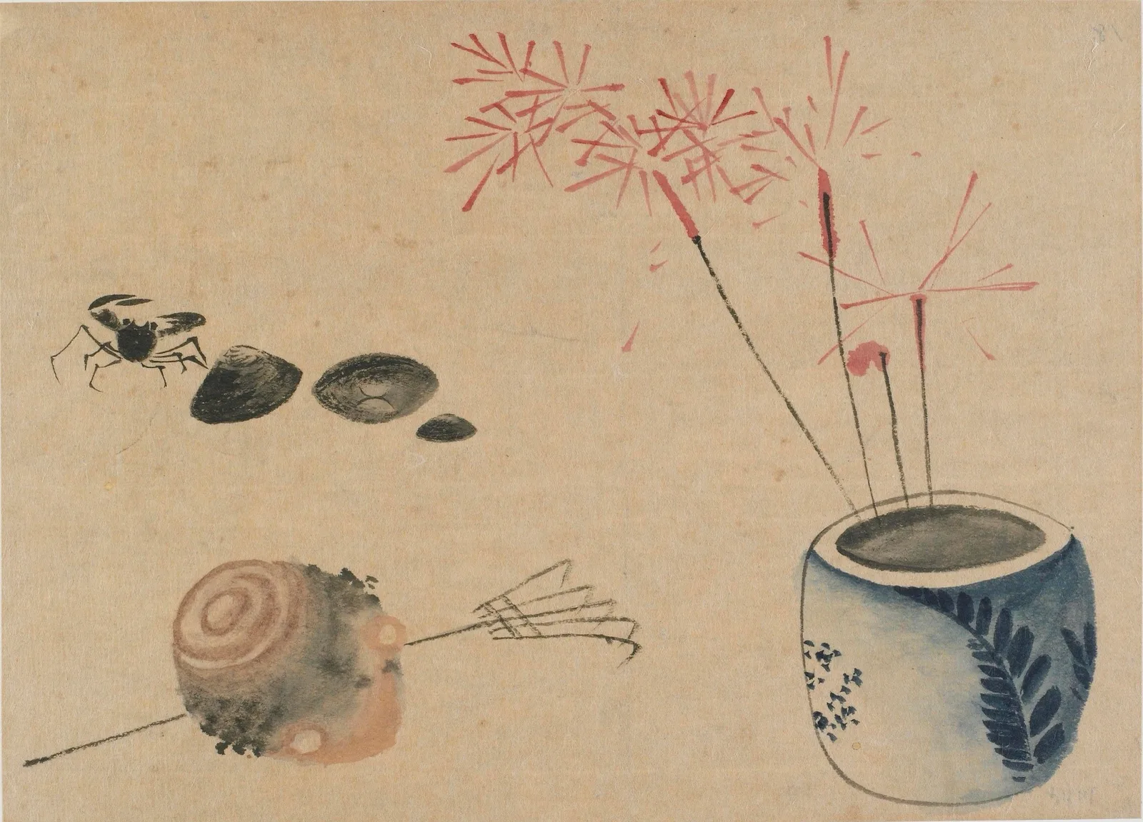 Sparklers, crab and bulb