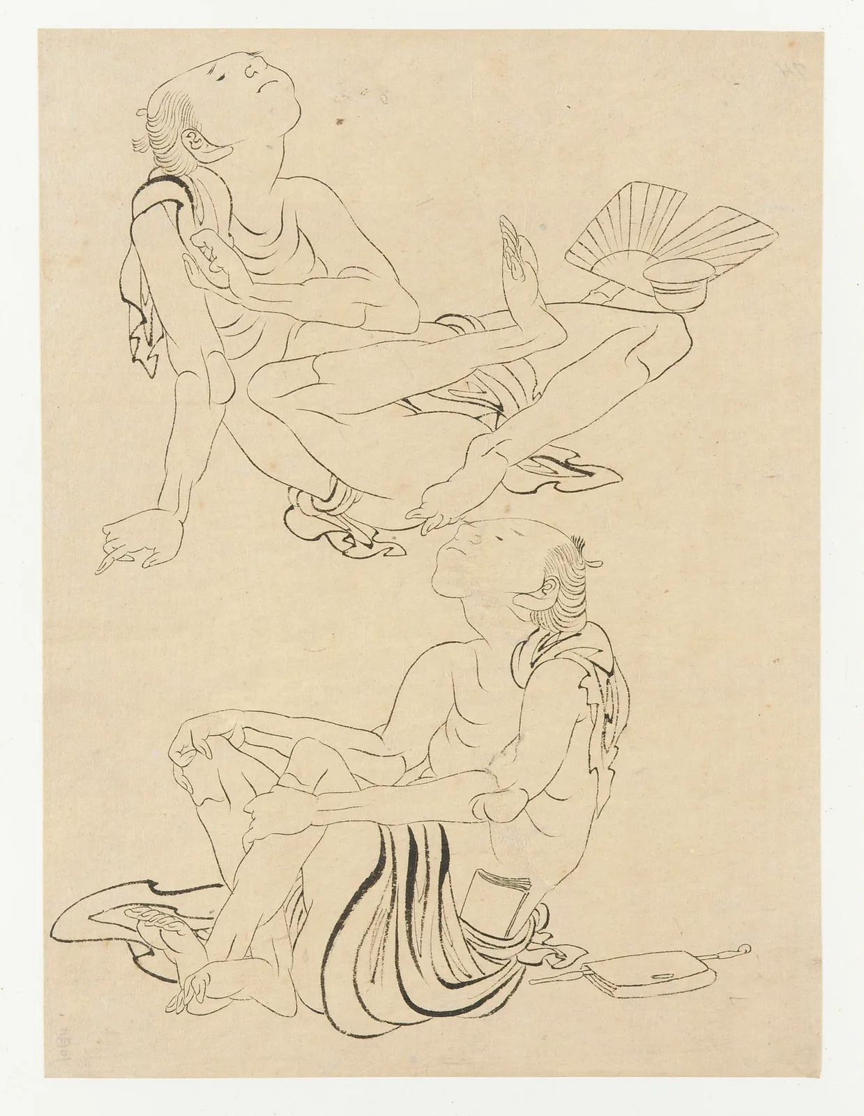 Two men relaxing in summer