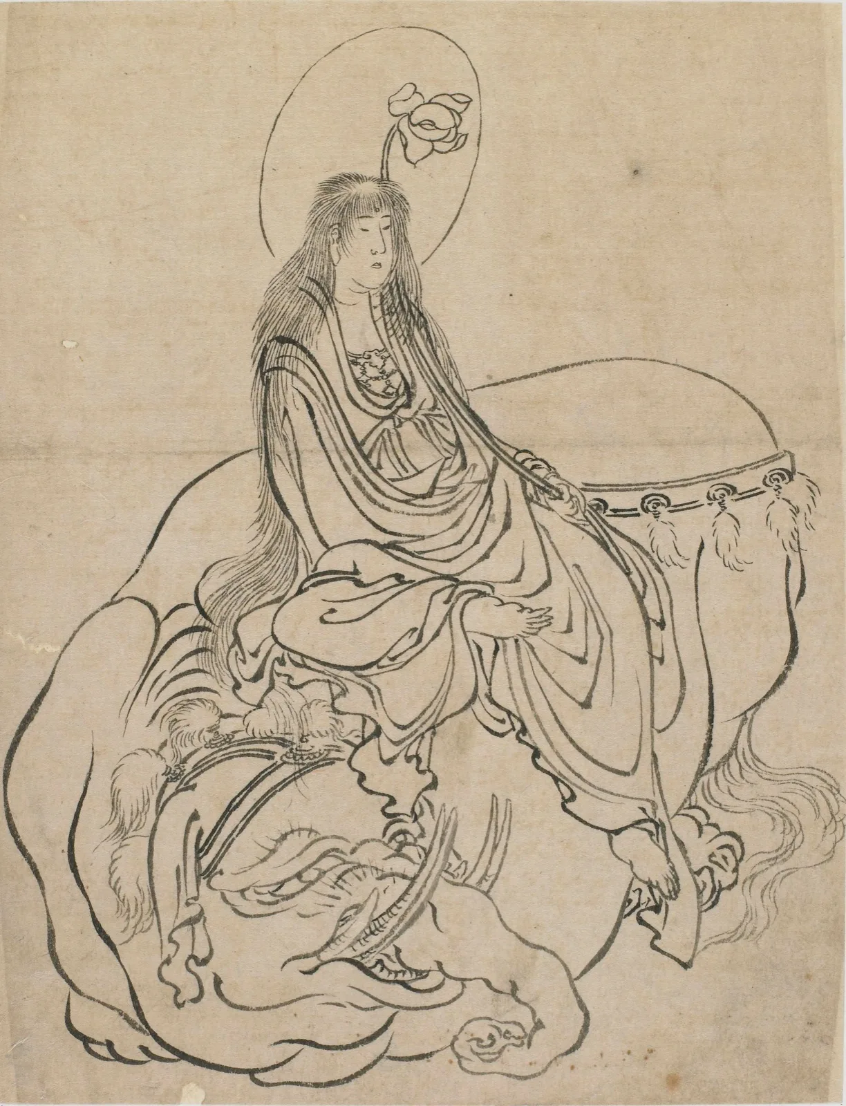 Fugen Bosatsu seated on an elephant