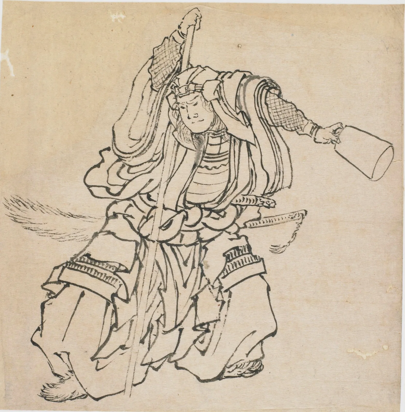 Standing warrior in full armor