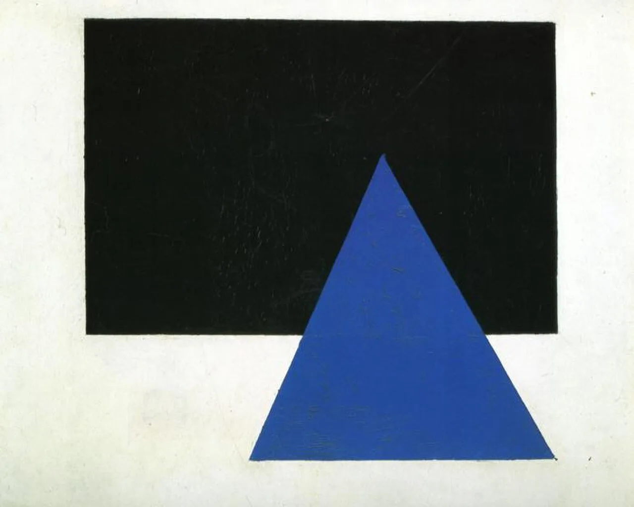 Suprematist Composition (with blue triangle and black rectangle)