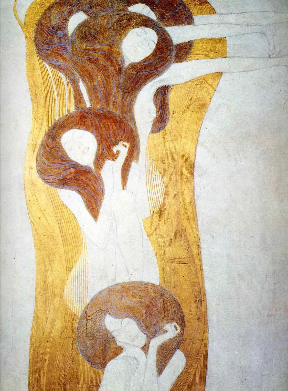 The Beethoven Frieze: The Longing for Happiness Finds Repose in Poetry. Right wall