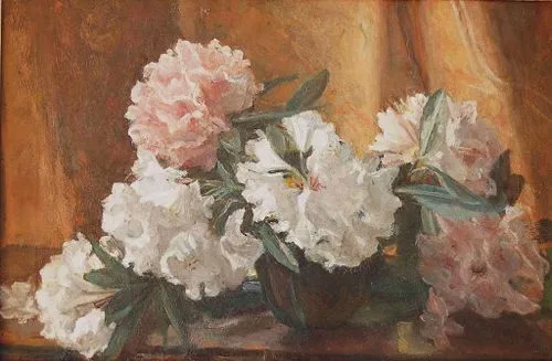 Still life with rhododendrons