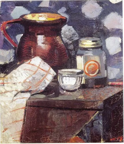 Still life with cloth and jug