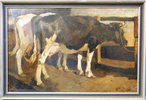 Cows in a barn
