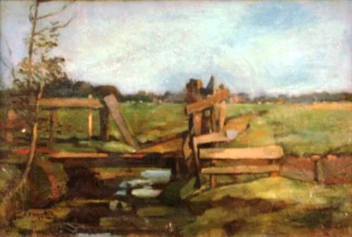 Landscape with a small bridge