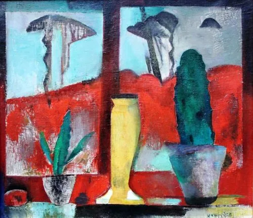 Cacti and yellow vase