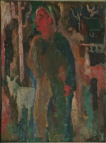 Farmer with goat