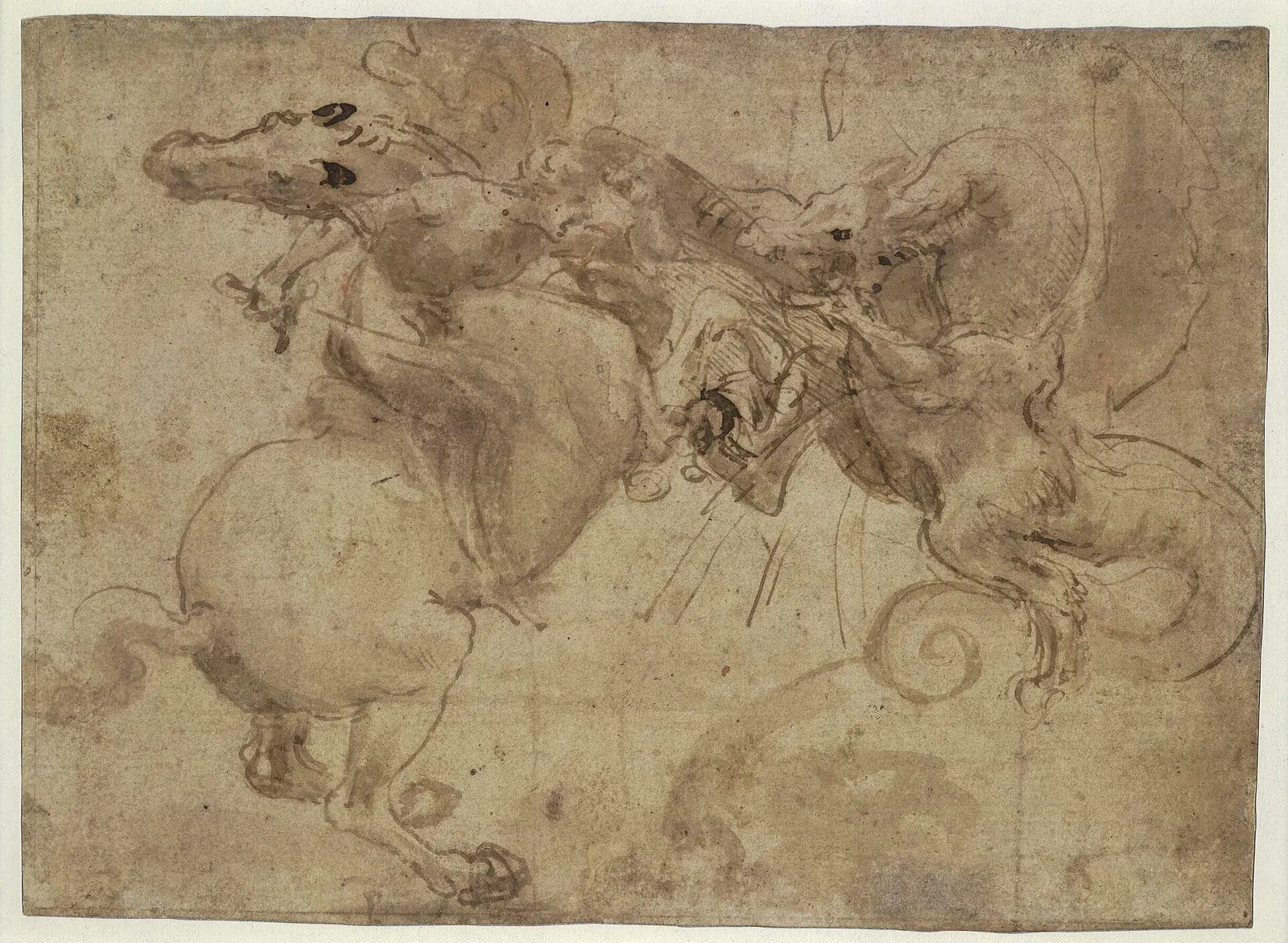Battle Between a Rider and a Dragon
