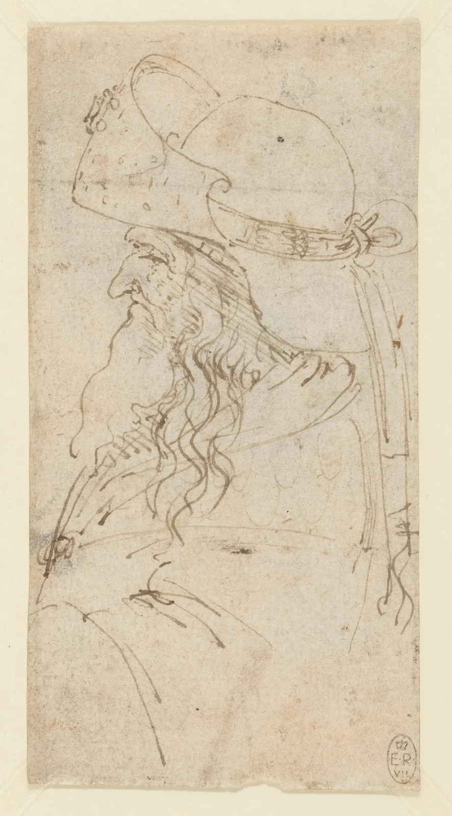 Bearded Old Man in Profile