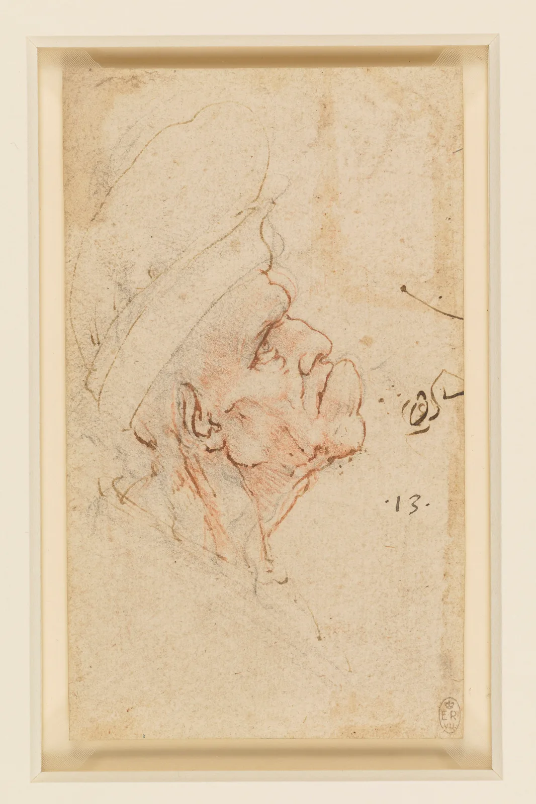 Grotesque Head of an Old Man with a Hat, Seen in Profile (Zöllner 215)