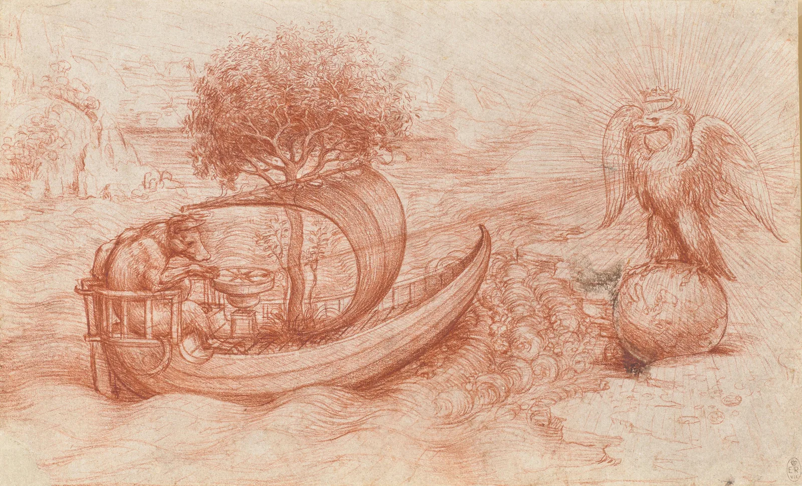Allegory with a Wolf and an Eagle