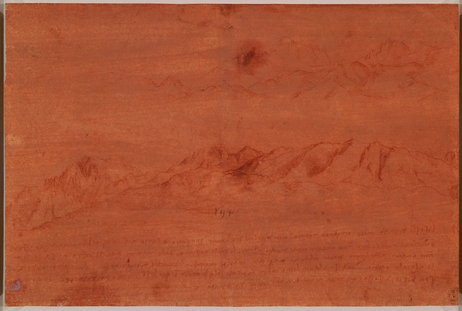 Drawing of Two Mountain Ranges and Notes