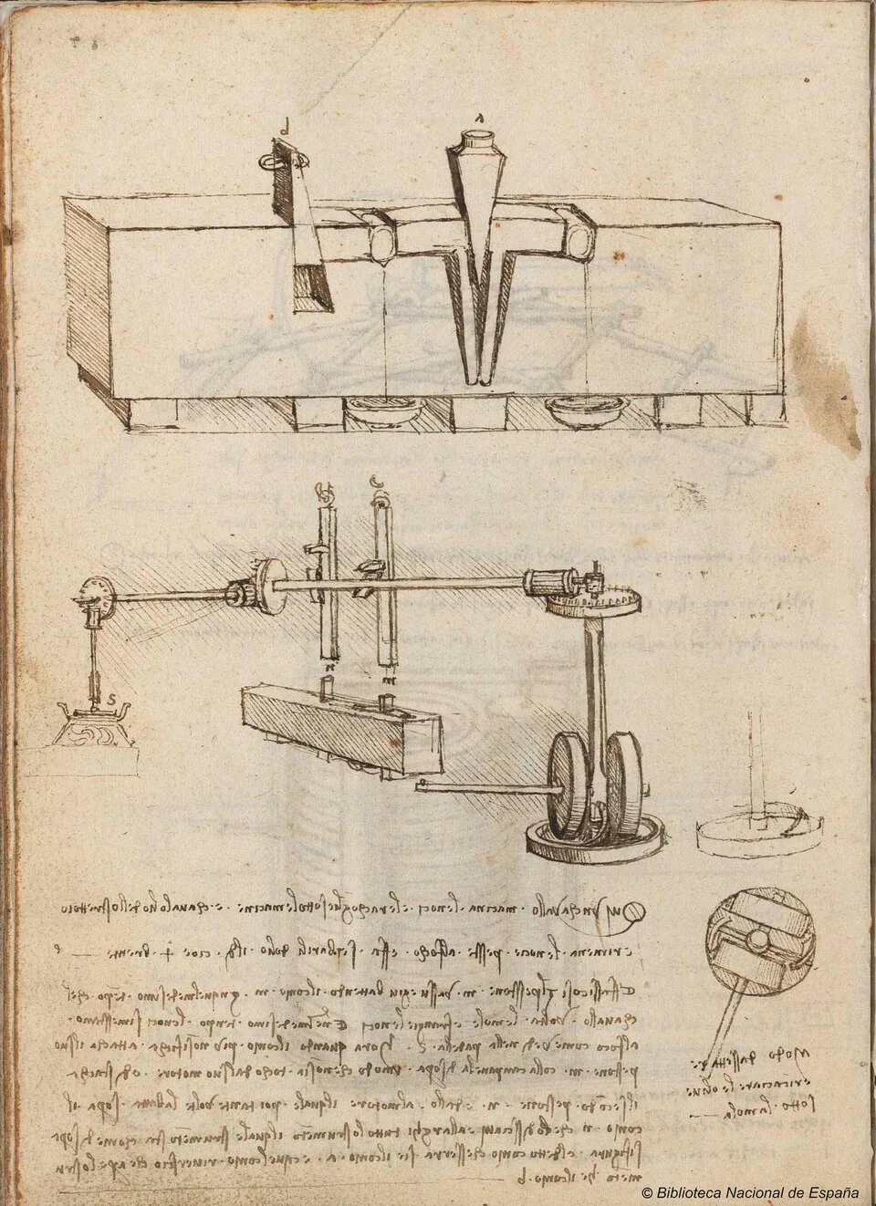 Drawing of an Oil Press and Oil Mill