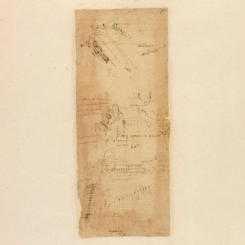 Drawing of a Keyboard Instrument (viola organista)