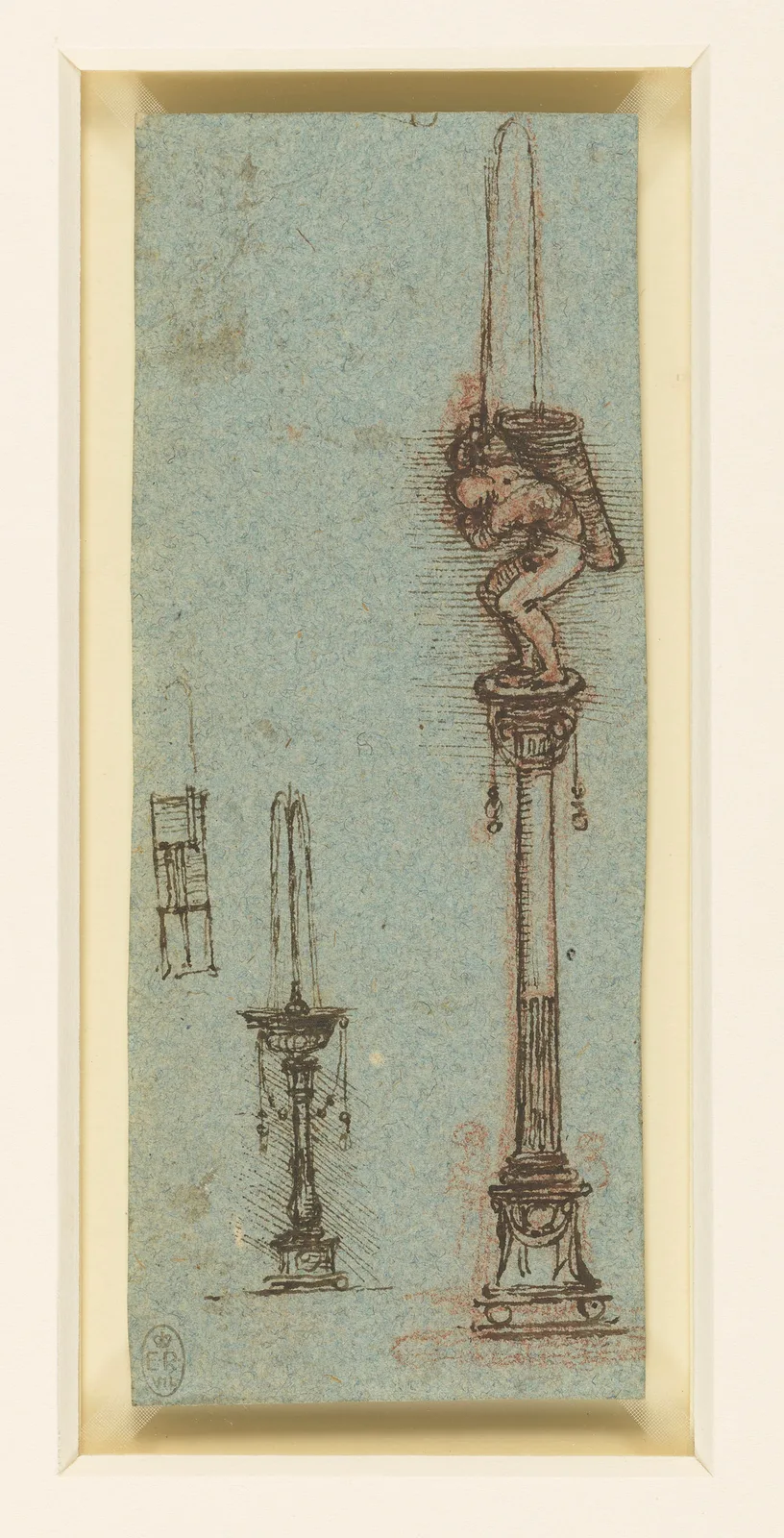 Fountain, consisting of a Column crowned by a Naked Male Figure