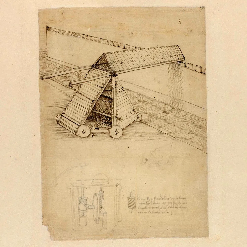 Design for a Siege Machine with Covered Bridge