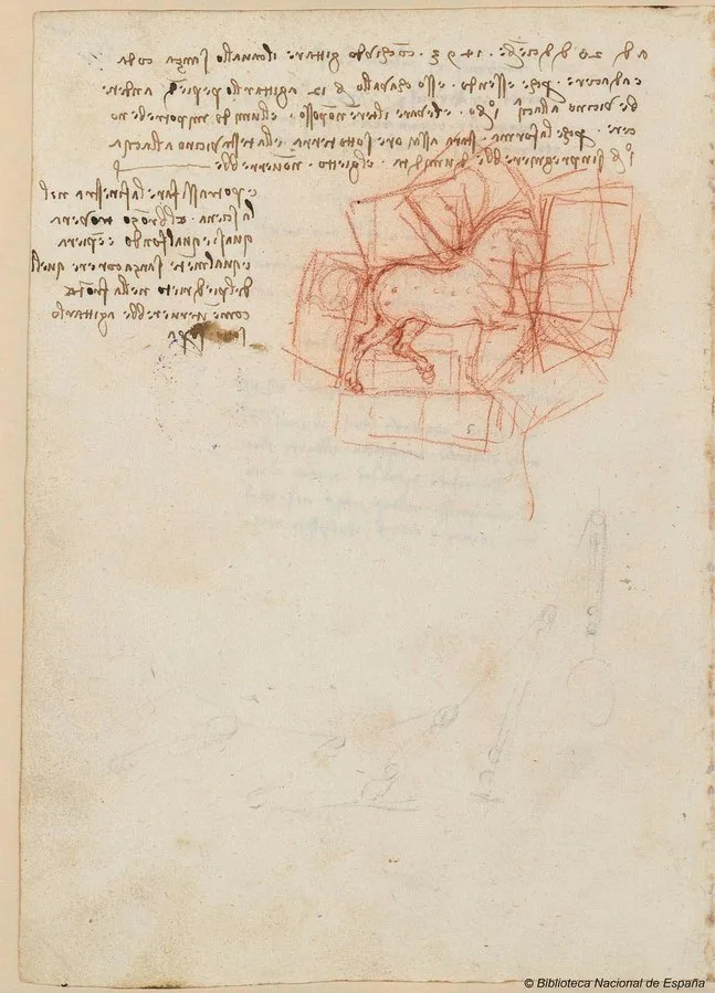 Study relating to the Casting of the Sforza Horse