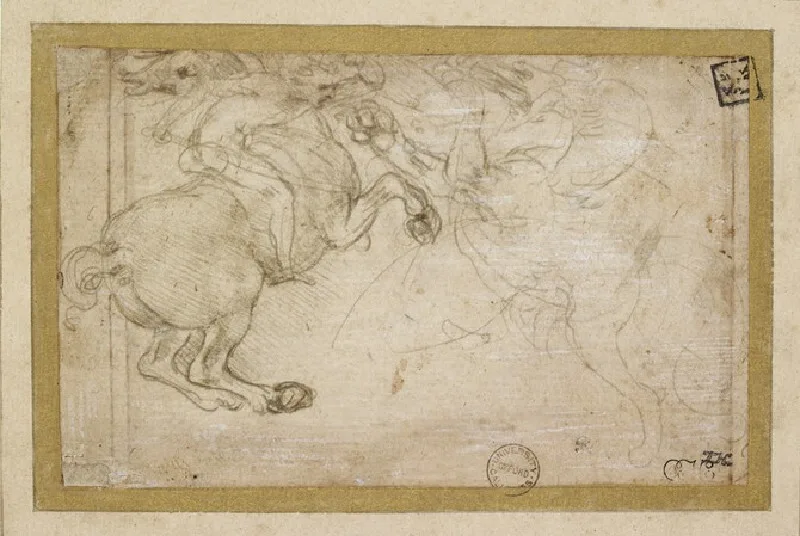 Battle Between a Rider and a Griffin