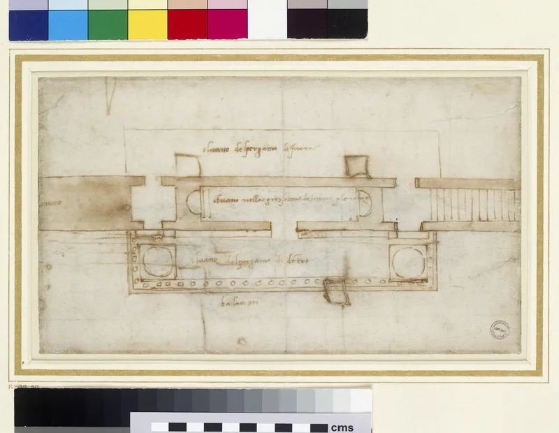 Plan for the reliquary tribune and exterior balcony in the Basilica of San Lorenzo