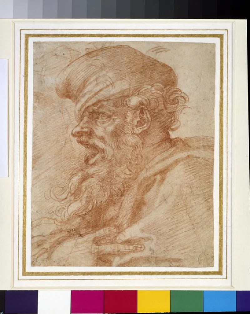 Head of a Bearded Man shouting