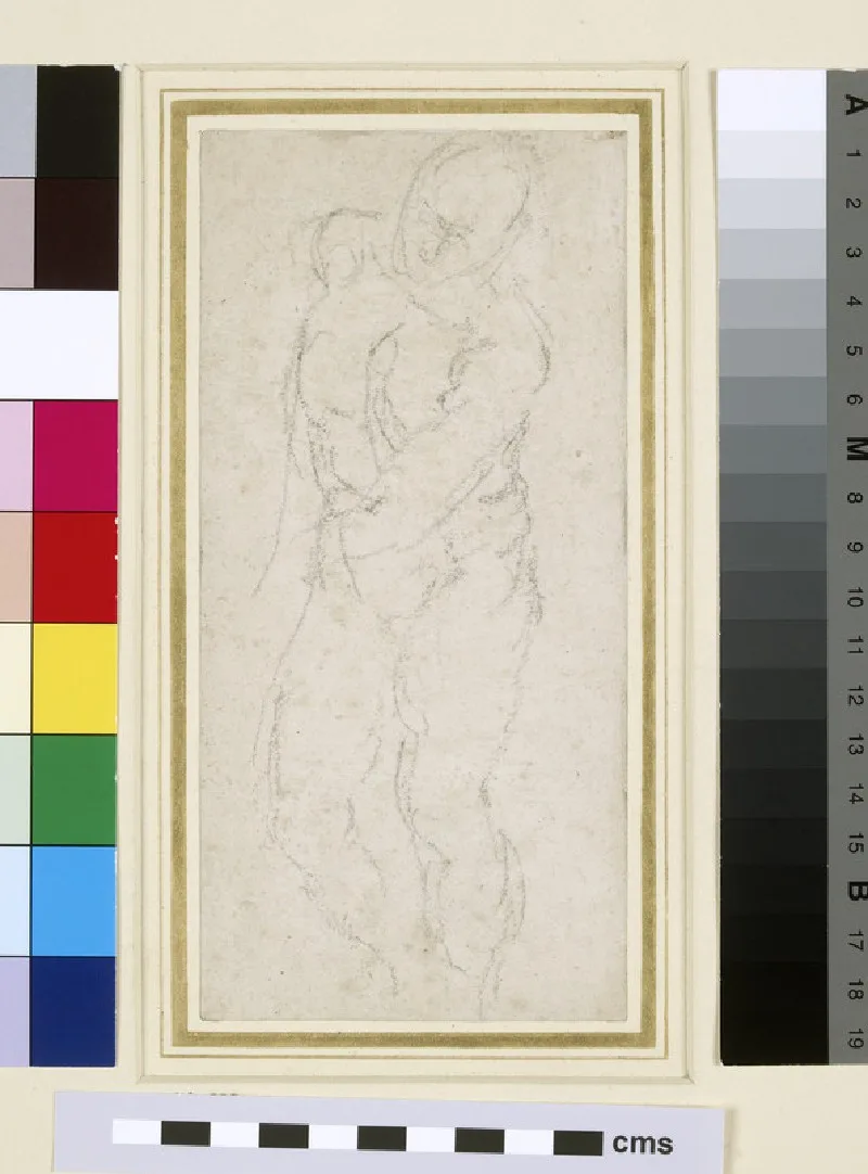 Sketch of a male Nude advancing