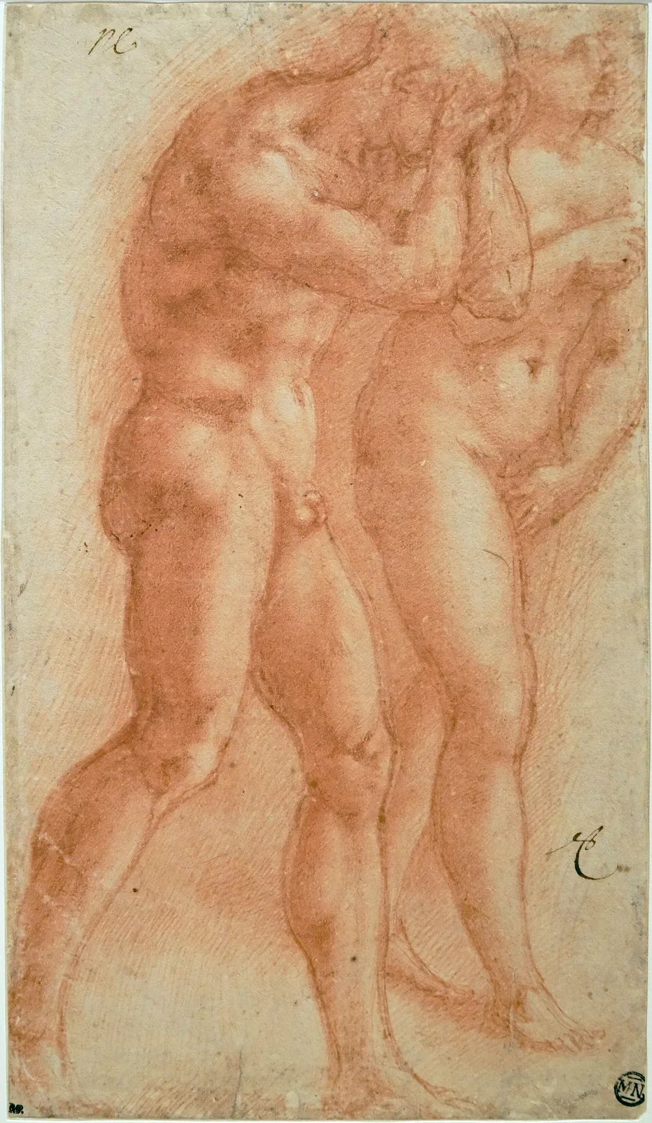 Adam et Eve chassés du Paradis et marchant - Michel-Ange - Musée du Louvre Arts graphiques