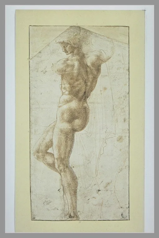Etude d'homme nu, debout, de profil à gauche