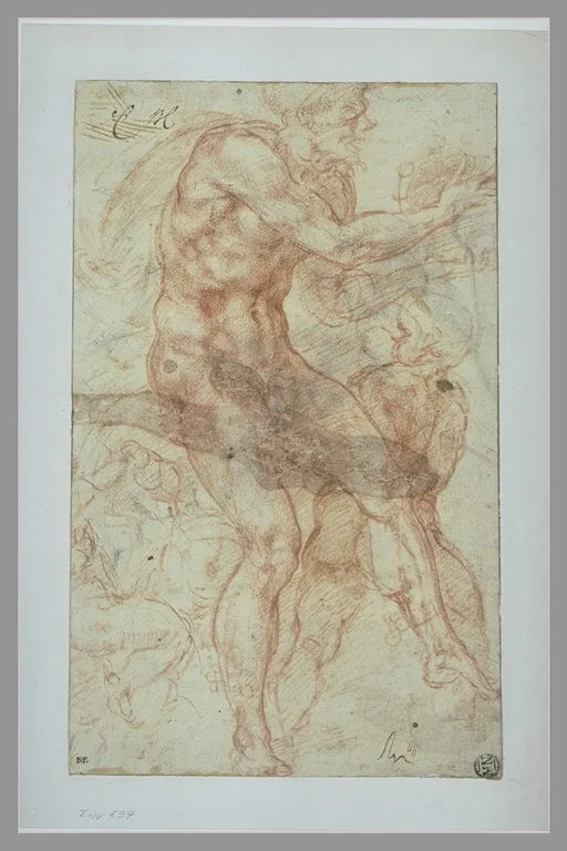 Faune dansant avec un tambourin, entouré de trois putti