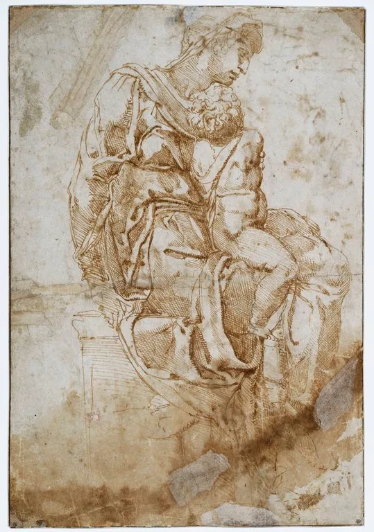 MONTELUPO Raffaele da - La Vierge assise tenant sur ses genoux l'Enfant Jésus la Vierge Médicis