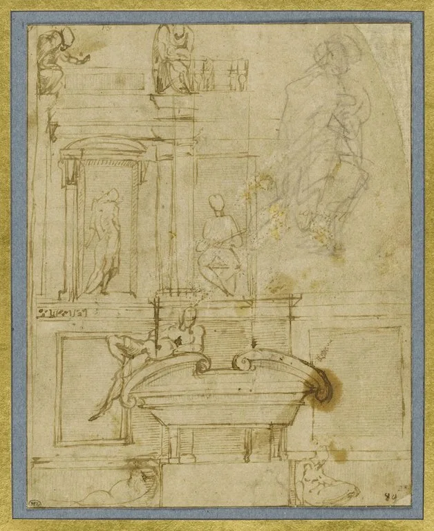 Croquis d'après l'un des tombeaux des Médicis à San Lorenzo