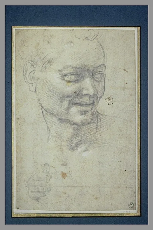 Etude pour une tête de jeune homme, et pour une main